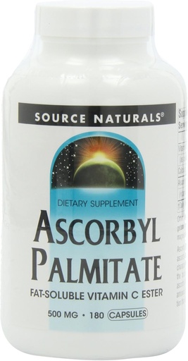 [BRSWIYYOOQNWOFTO] Source Naturals Ascorbyl Palmitate 500mg, 180 Capsules (Pack of 2)