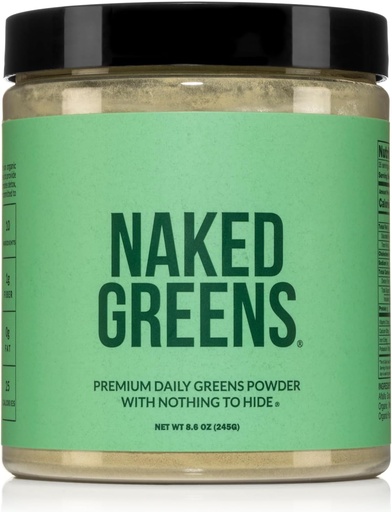 [BRSWYZABO56GMDTH] NAKED Super Greens Powder Organic Greens Suplemento - Sólo 10 Premium Ingredientes - Vegan, No GMO, Prebiótico y Probiótico - 35 Servimientos