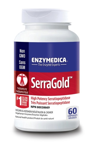 [BRSWIHI5BEPBQ3T6] Enzymedica, SerraGold, High-Potency Serrapeptase Enzyme Supplement, Supports Respiratory, Heart & Immune Function, 60 Count