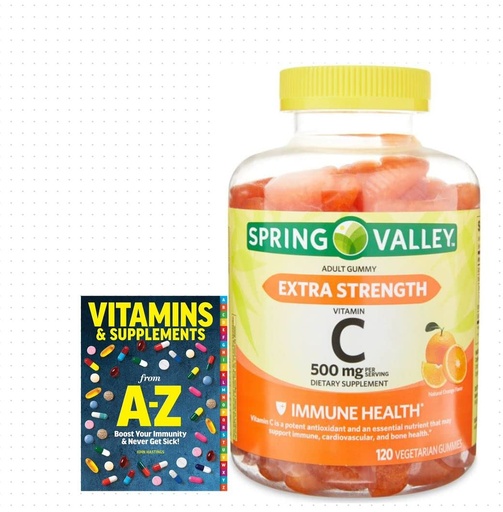 [BRSROY32CQGQGHQV] Spring Valley Extra Strength Vitamin C, 500 mg Vegetarian Gummies, 120 Count + Better Guide Vitamins Supplements Book Free Cannot BE Sold Separately