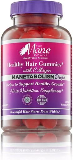 [BRSWYCAEAQORYH3P] The Mane Choice MANETABOLISM Drops Healthy Hair Vitamins with Collagen (60 Gummies) Hair Skin and Nails Vitamins, Hair Nutrition Supplements for Women & Men for Longer, Thicker and Healthier Hair