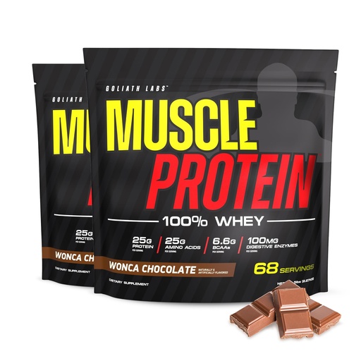 [BRSWYAI3AUPW2CLB] Muscle Whey Protein Flavored Protein Powder, 25,000mg Amino Acids/Serving, Cold Filtered(Packaging May Vary) (10 Pound (Pack of 2), Chocolate) | Per Serving: 25g Pure Protein, 25g Amino Acids, 6.6g BCAAs, 0g Sugar - Cold Filtered Whey Protein Powder