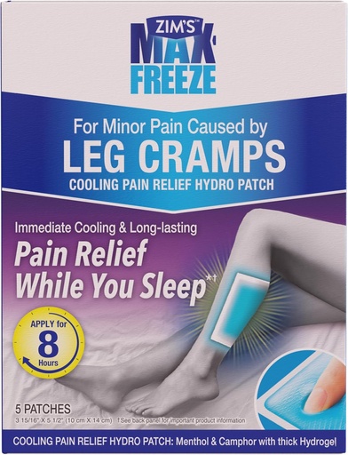 [BRSRAEAQPIFBGCI7] Zims Max Freeze Leg Cramp Patch, 5 Count