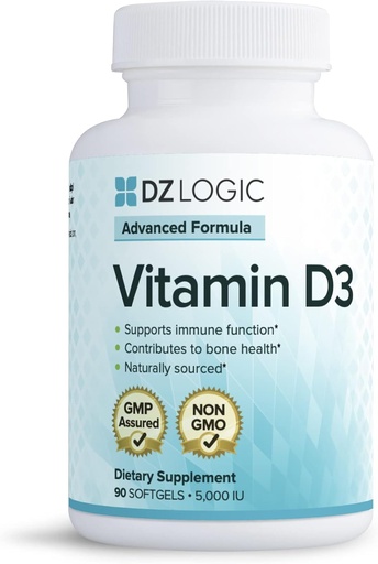 [BRSWKEA5OACBYCTC] Dr. Dzugan 's Advanced Vitamin D3 Formule:: Non- GMO, Gluten Free, GMP Certified:: 90 Softgels 5,000IU:: imunitní funkce, zdraví kostí