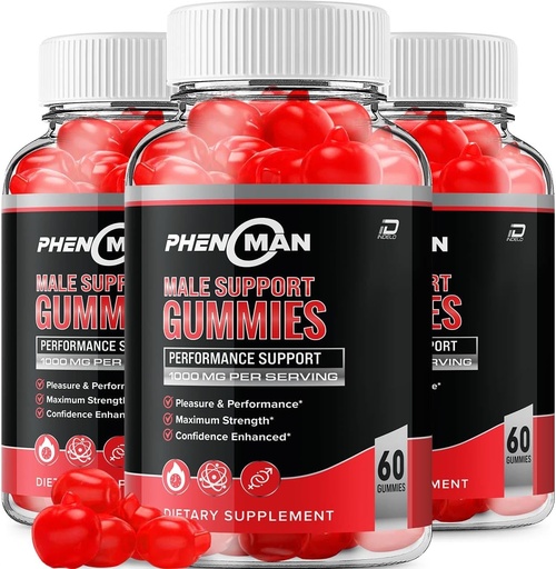 [BRSRAGALOVYREYDD] Phenoman for Men Gummies - Pheno Man Max Performance, Phenoman Advanced Formula, Extra Strength Natural Supplement for Muscle Growth & Overall Health Support and Review (3 Pack - 180 Gummies)