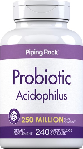 [BRSWIFDQAYIRYADE] Piping Rock Probiotic Acidophilus Capsules | 250 Million CFU | 240 Pills | Dietary Supplement | Non-GMO, Gluten Free