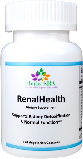 [BRSRAZQDBMDWGYI3] RENALHEALTH - Detox & Function Support: Herbal Supplement för njurhälsa, 120 vegetariska kapslar