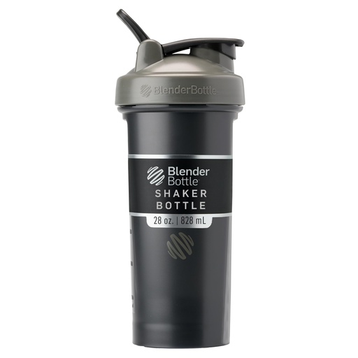 [BRSROHDYOUIG2CQY] BlenderBottle Classic V2 Shaker Bottle Perfect for Protein Shakes and Pre Workout, 28-Ounce, Grey/Black, Black Shadow
