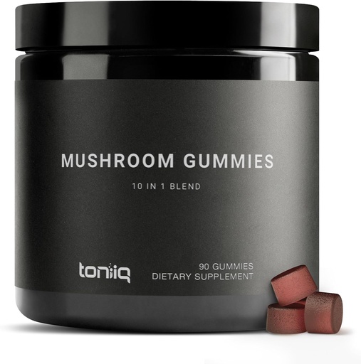 [BRSROFIEOYIQ4GY3] Mushroom Gummies - Ultra High Potency 10:1 Extract with Lion’s Mane, Chaga & Reishi - Powerful 10-Mushroom Blend - Third-Party Lab Tested - 90 Gummies