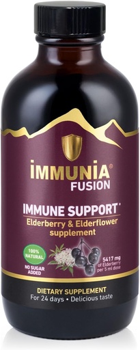 [BRSWYELRCMMQMG35] Immunia Fusion - Mejora tu Apoyo Inmunitario. Una poderosa fórmula hecha con elderberries, elderflowers, y frutas azules ricas en polifenoles. Una Fórmula antioxidante concentrada. (1-Pack)