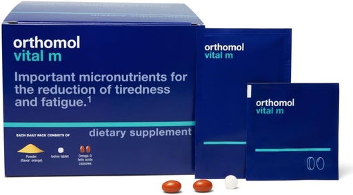 [BRSWKEYEA55QY2IZ] Ortomolo Vital M Powder i paquets de taules per a homes, 30 dies, Vitaminades suplementaris l'Energia Daily, Fatigue Reducció i implementació amb vitamines A, B, C, D, E, K, Omega-3 & Iodine