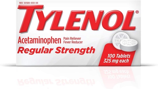 [BRSWIYINOQBAIE3E] Tylenol Regular Strength Tablets with 325 mg of Acetaminophen, Fever Reducer & Pain Reliever for Headache, Back Ache, Muscle Pain & Menstrual Cramps, 2 Pack