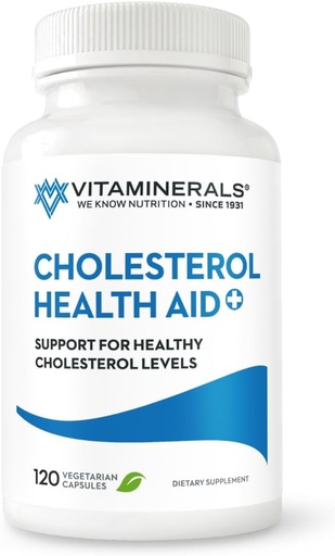 [BRSROGQYDMFWA2YU] Vitaminerals® 125 Cholesterol Health Aid Plus | Niacin | CoQ10 | Garlic | Phytolestrol Complex | 60 Vegetable Capsules