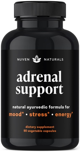 [BRSWGAQZPJ5BGYD3] Nuven Naturals Adrenal Support - Cortisol Manager & Adrenal Support Supplements with Ashwagandha Extract, Rhodiola Rosea, Holy Basil to Help Stress, Fatigue & Energy | Adaptogens | 90 Capsules