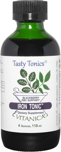 [BRSWGZ3ROAMGCC3F] Vitanica Iron Tonic, Liquid Iron Supplement, Red Blood Cell Support, Vegan, 4 Ounce