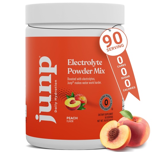 [BRSWYHYLOUPBU33F] JUNP Electrolytes Powder No Sugar No Carbs, Orchard Fresh Juicy Peach Keto Electrolyte Drink Mix, Potassium & Salt Hydration Powder Electrolytes Zero Calorie Sugar Free Electrolyte Powder, 90 Servings
