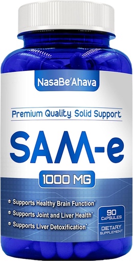 [BRSWYYLYCAIQ2A37] SAM-e 额外力量 Supplement S-Adenosyl-L-Methionine 1000mg / service for Bone and Mood Support Supple – 在美国非GMO和Gluten free(45天供应)制造(单)