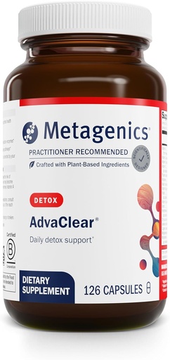 [BRSWI2QZCRYWID34] Metagenics AdvaClear - Daily Detox Support with B Vitamins, Zinc & Pantothenic Acid - Supports Liver & Immune Health* - Non-GMO, Gluten-Free, Vegan - GMP Certified Facility - 126 Capsules