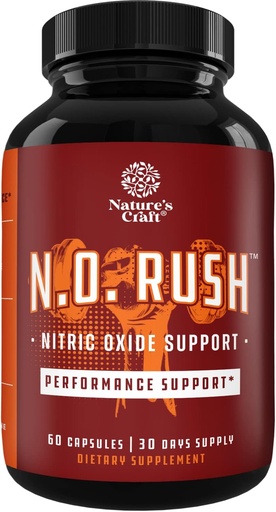 [BRSWKHANON7R6CTY] Nitric Oxide Support Pills - Natural Workout Supplement & Exercise Enhancer - Boost Energy Strength Recovery Muscle Builder - Pure L-Arginine & L-Citrulline Amino Acid Capsules - by Natures Craft