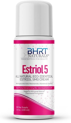 [BRSROAINCEGQ2D33] Crema de estrógeno para las mujeres Alivio de la menopausia – Crema de Estriol Bioidentico Natural - Equilibrio hormonal BHRT - Farmacéutico Formulado, Grado Profesional - Hecho en EE.UU., Blanco
