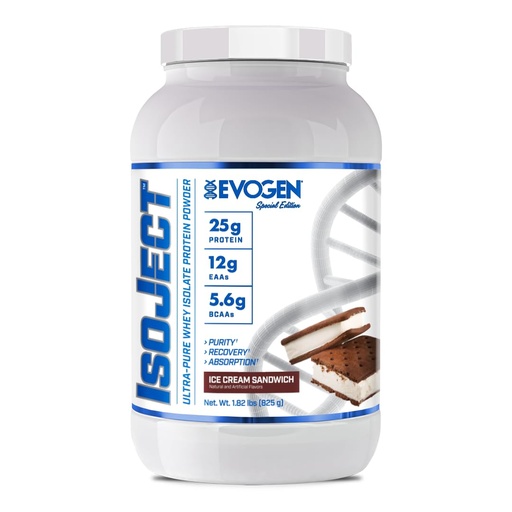 [BRSRAHD2CUPAA33V] Evogen Isoject - Whey Protein Isolate | Ultra-Pure Whey Protein Powder with Ignitor Enzymes, BCAAs, and EAAs | Enhanced Absorption & Recovery | Ice Cream Sandwich | 25 Servings
