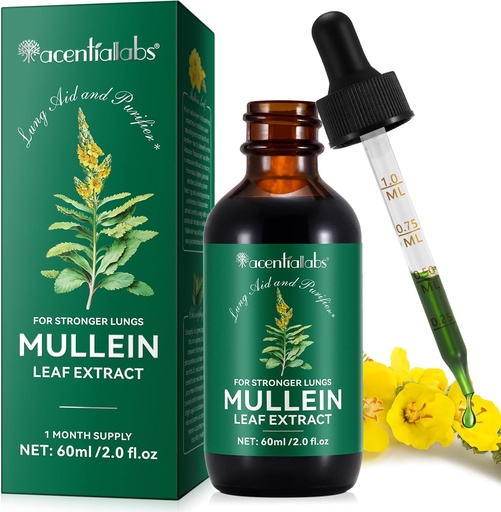 [BRSRA237BMIRYGQZ] Mullein Drops, Mullein Leaf Extract for Lungs, Mulleins Leaf Drops for Lung Cleanse and Phlegm, Fast Absorption Powerful Mulleins Extract for Stronger Lungs (1)
