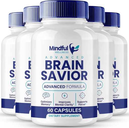 [BRSRABQ7CQDRU2DO] Suplementos cerebrales para cápsulas de memoria y foco, BrainSavior Advanced Formula Brain Health Support - Maximum Strength Nootropics Brain-Savior All Natural Support Reviews (5 Pack)