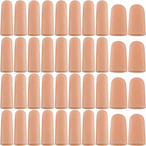 [BRSWYYYFOYNWOFLD] ANCIRS Gel Finger Podpora Ochranné rukavice, Gel Finger Cots / Covers - Rôzne veľkosti Silikónové prsty pre ruky praskanie, Ekzém kože (40ks)