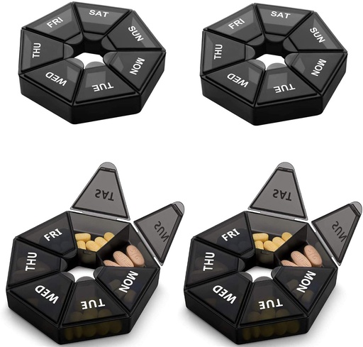 [BRSW2YYRDIIBMH37] Weekly Pill Organizer Large 7 Day Pill Box Organizer Daily Medicine Case for Vitamin Fish Oil Pills Supplements Arthritis Friendly