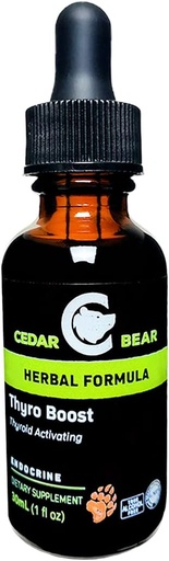 [BRSWIBTZBEOAE23I] Cedar Bear Thyro Bultzatu Herbal Likidoa, Tiroidearen funtzioa eta egiturazko osotasuna aktibatzen eta eraikitzen laguntzen duena 1 Fl Oz
