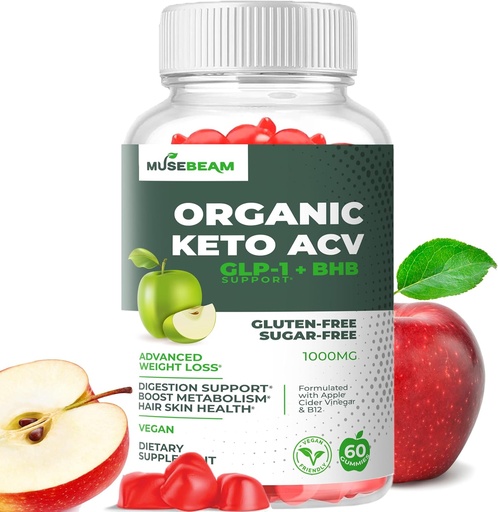 [BRSROHADBEHGKFYZ] Keto ACV Gummies Pisu galera aurreratuak - Gluten & Sugar Free Belly Fat Burner Apple Cider Vinegar Diet Supplement for Women Men (1000MG)