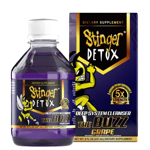 [BRSWIZYFAACAG33O] Stinger Detox Buzz 5X Extra Strength Drink – Grape Flavor – 8 FL OZ - 2 Pack