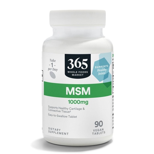 [BRSWGZQBOUNWOETV] 365 by Whole Foods Market, MSM 1000Mg, 90 Tablets