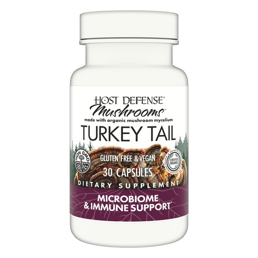 [BRSROBQNO4MWO233] Host Defense Turkey Tail Capsules - Digestive Health & Immune Response Support Supplement - Mushroom Supplement for Gastrointestinal & Gut Microbiome Support - 30 Capsules (15 Servings)*