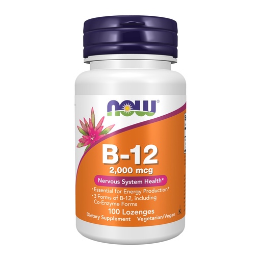 [BRSWIYYYBUMQGHTA] NOW Foods Supplements, B-12 2,000 mcg, Energy Production*, Nervous System Health*, 100 Lozenges