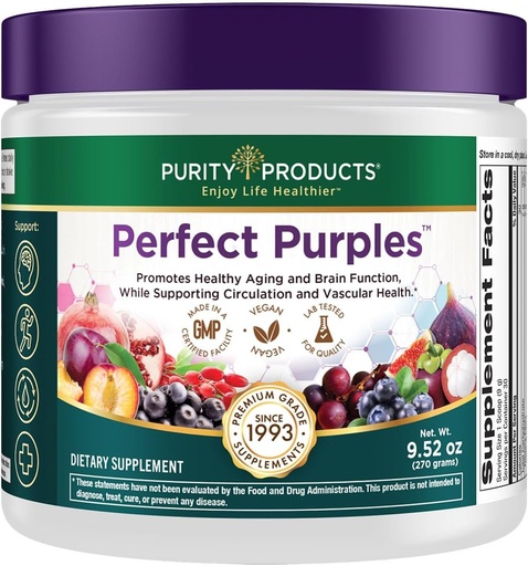 Продукты для чистоты Perfect Purples Powder Phytonutrient Rich, Healthy Aging Super Formula - Support Total Body Health - High ORAC Power - P40p Гранат Экстракт w / 40% Пуникозиды - 30 дней поставки