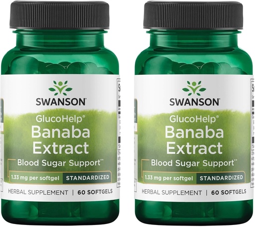[BRSWGFD3CIHBUGY7] Swanson Glucohelp Banaba Extract - Štandardizovaný 1,33 mg 60 Sgels (2 balenia)