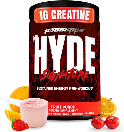[BRSWYYIHOF5WCC3J] PROSUPPS Mr Hyde Signature Pre Workout Powder med kreatin, Beta Alanine & koffein - Prestanda, energi och uthållighet - Clean Fitness & Gym Supplements for Men & Women (Fruit Punch, 60 Servings)