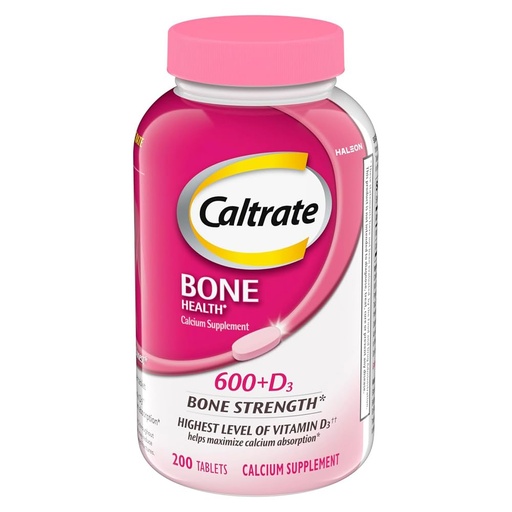 [BRSWIY32C4CAGEDG] Caltrate 600 Plus D3 Calcium and Vitamin D Supplement Tablets, Bone Health Supplements for Adults - 200 Count