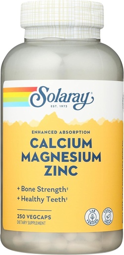 [BRSWIYQAO4GQKCIZ] Solaray Calcium, Magnesium, Zinc Capsules, 250 Count
