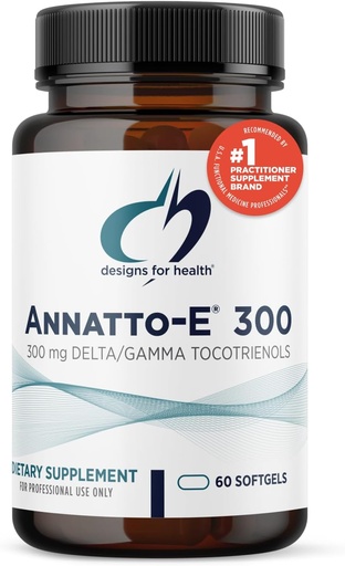 [BRSWGAYFBUPGAAAY] Design til sundhed Annatto- E 300mg tocotrienoler E-vitamin - Delta + Gamma Tocotrienoler til at understøtte hjertets sundhed, øje sundhed, sund aldring - DeltaGold Antioxidanter supplement (60 Vitamin E Softgels)