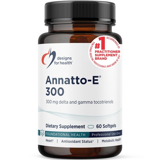 [BRSWGAYFBUPGAAAY] Designs for Health Annatto-E 300mg Tocotrienols Vitamin E - Delta + Gamma Tocotrienols to Support Heart Health, Eye Health, Healthy Aging - DeltaGold Antioxidants Supplement (60 Vitamin E Softgels)