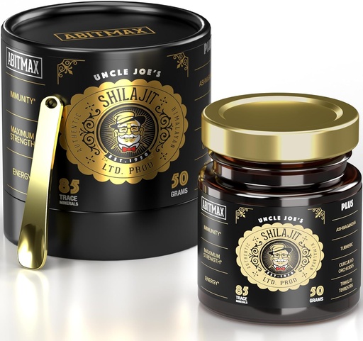 [BRSRAZQBC5YAK23K] 50G Pure Organic Himalajit Resina Shilajit, 800 mg di alta potenza, Golden Grade A, 85+ Trace Minerals & Fulvic Acid, Natural Energy & Immune Booster