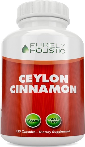 [BRSWGGT4CIARYCA7] Puramente Holistic Ceylon Cinnamon Capsules 1500mg, 225 Vegan Cinnamon Capsules, 75 Day Supply (25% Más Servings), True Sri Lankan Ceylon Cinnamon Suplemento