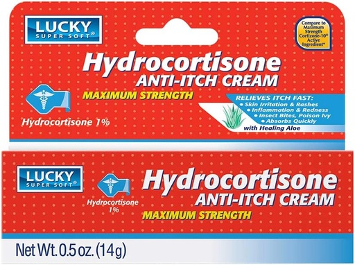 [BRSWGZAOA54GYYLP] Lucky Super Soft Hydrocortisone, Anti-Itch Creme, 0,5 onnce
