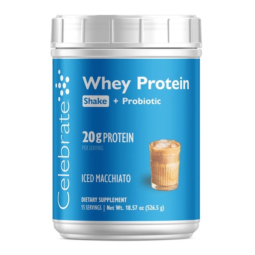 [BRSWYYYDOF7ROA3D] Celebrate Vitamins Rebuild Protein Powder with Probiotics & Prebiotics - 20g Whey Isolate Protein, High Fiber, for Post Bariatric Surgery Patients - Iced Macchiato (15 Servings)