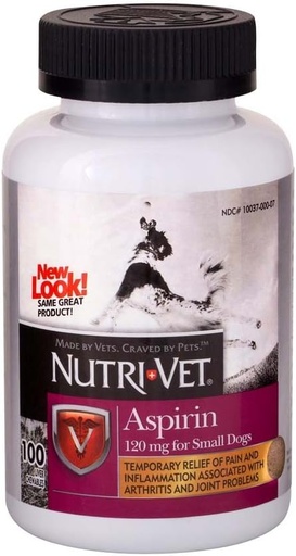 [BRSWKFA4AR7BMFIZ] Nutri-Vet K9 Dog Aspirin for Small Dogs 100ct