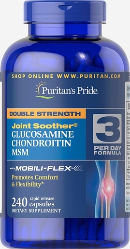 [BRSWIEIEOUPGOEDO] Puritan's Pride Glucosamine Chondroitin MSM Capsules, 3 Per Day Formula