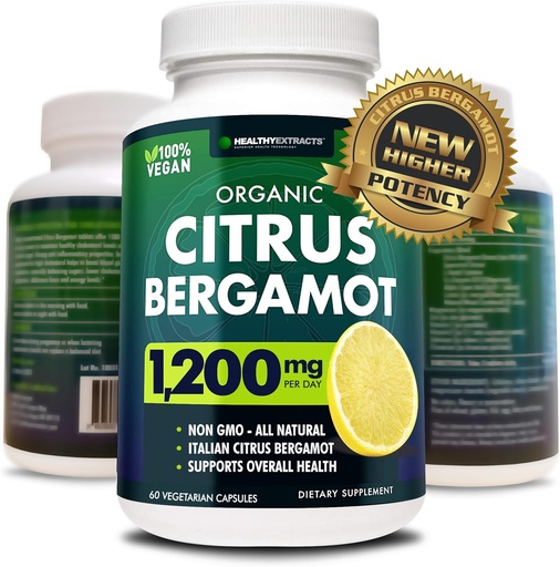 [BRSROHQLCIGRSYLG] Citrus Bergamot dodatek – 150:1 Extract, 1200mg na serviranje, 80% Polifenoli, Dopolnilo za visoko holesterol, italijanski vir, 60 Count, 1 mesec dobave, Izdelano v ZDA
