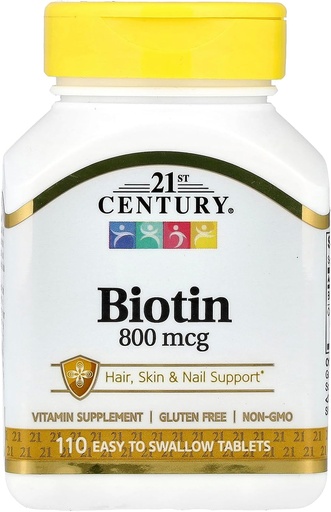 [BRSWIY37BQDRYHDY] 21st Century Biotin 800 mcg - 110 Tablets